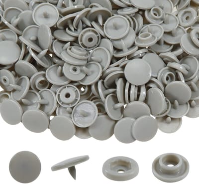 Dailygoods- Drukknopen 150 sets - Kunststof 12 mm - Grijs - Accessoires naaien - DIY Craft - Milieuvriendelijk materiaal - Knopen