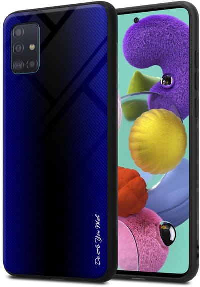 Cadorabo Hoesje geschikt voor Samsung Galaxy A51 4G / M40s in KOBALT PAARS - Beschermhoes gemaakt van TPU silicone Case Cover en achterkant van gehard glas