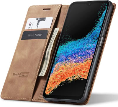 Hoesje geschikt voor Samsung Galaxy Xcover 6 Pro - Book Case Leer Slimline Bruin