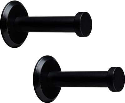 2 stuks SOTECH kapstokhaken Talea RVS zwart gepoederlakt lengte: 53 mm incl. plaatje en bevestigingsset