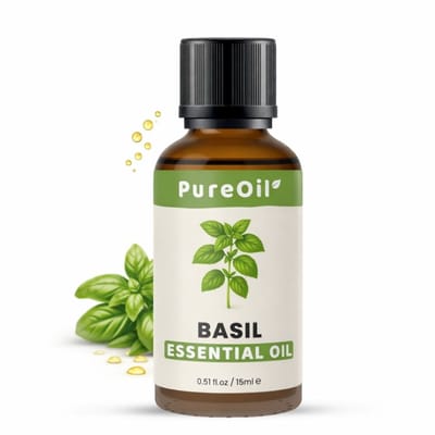 PureOil – Basilicum Etherische Olie – 15ml – Basilicumolie - 100% Puur, Natuurlijk & Vegan – Voor Huid | Gezicht | Scalp | Diffuser | Aromatherapie