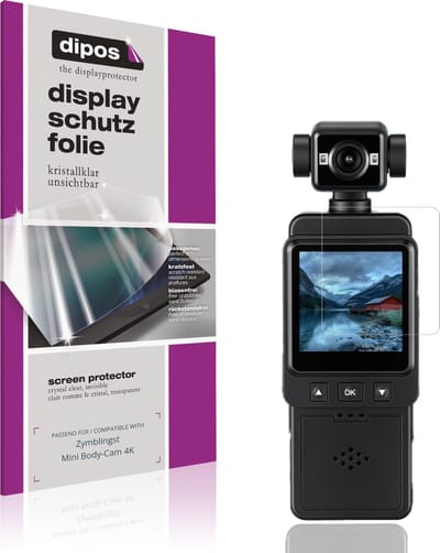 dipos – 4x Beschermfolie geschikt voor Zymblingst Mini Body-Cam 4K | Krasbestendige & heldere Screenprotector Ultra-Thin