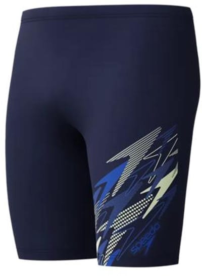 Speedo Medley Logo Jammer Heren - Strakke Zwembroek Heren - Vormvaste Zwembroek Mannen - Sportzwembroek Heren met Trekkoord - Marine/Blauw - XS