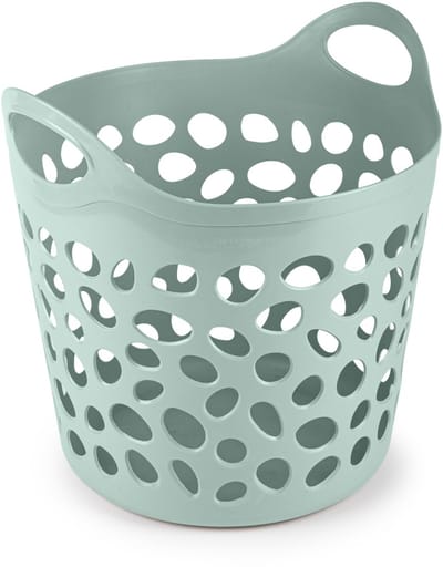 Plasticforte Flexibele wasmand/opbergmand - rond - groen - 35 liter - D40 x H39 cm