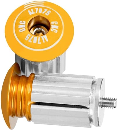 Stuureindpluggen Aluminium - Stuurgrepenuiteinde Grip Plug - Fietscomfort Verbeteren - Geanodiseerde Aluminiumlegering - 23x32 cm - Goud