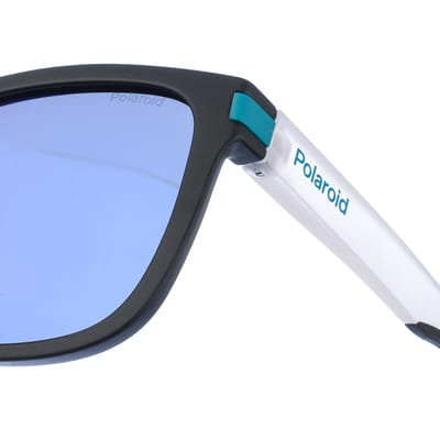 Polaroid Vierkant Unisex Mat Zwart Blauw Blauw Spiegel Gepolariseerd PLD 2138/S