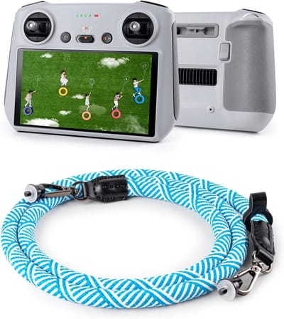 Verstelbare Neopreen Nekband voor RC Afstandsbediening - Comfortabele Lanyard voor DJI Mini 4 Pro, Mini 3 Pro en Air 3 - Sky Blue