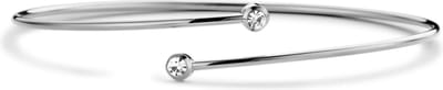CO88 Collection 8CB-90691 Stalen Armband Dames - Bangle - Zirkonia - 58x49mm - Zilverkleurig