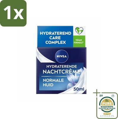 1 x NIVEA - Nachtcrème - Essentials Hydraterend - Voor normale tot gemengde huid - Met Lotusextract, Waterlelie-extract, Vitamine E & Provitamine B5 - 50 ml- Nachtcrème - Hydraterende Crème - Huidverzorging - Huidhydratatie - Crème Voor Gezicht