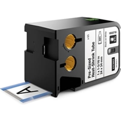 DYMO 1868719 XTL voorgesneden krimpkous tape zwart op wit 24mm (origineel)