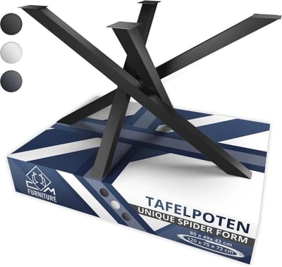 Tafelframe met Spider Ontwerp - Zwart - Hoogte 72 cm - Eenvoudige Montage - Stabiele Tafelpoten voor DIY - H72 x B75 x L120