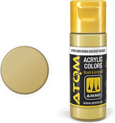 AMMO by Mig Jimenez Hobbyverf Acrylverf - MIG 20006 ATOM - German Sand Beige RAL8031 - Acryl - 20ml Verf flesje - 20 ml