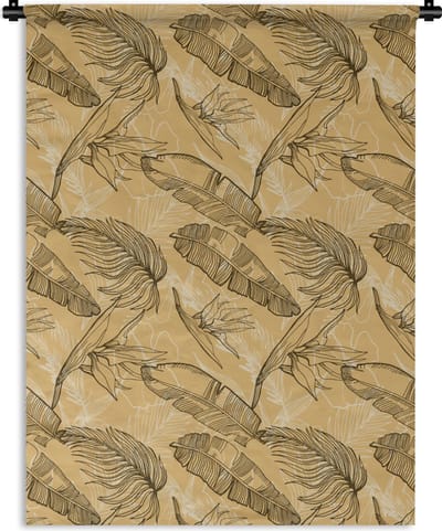 Wandkleed - Wanddoek - Bladeren - Zomer - Tropisch - Hawaii - 150x200 cm - Wandtapijt