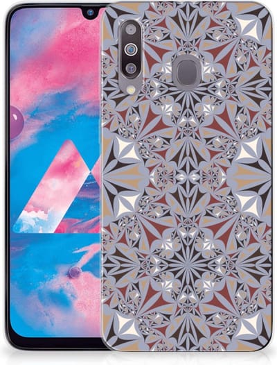 Back Cover voor Samsung Galaxy M30 TPU Siliconen Hoesje Flower Tiles