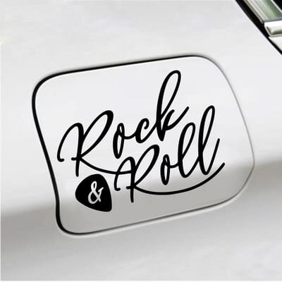 Bumpersticker - Rock & Roll - 11,4 X 14,8 - Zwart