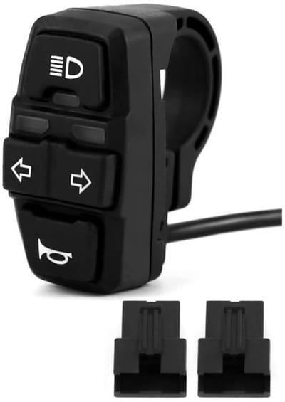 22 mm motorfietsstuurschakelaar - 3-in-1 - Koplamp-/richtingaanwijzer-/claxonschakelaar voor motorfietsen, e-bikes en mountainbikes