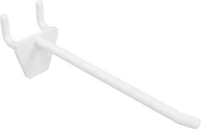 100 stuks - Perfowand Blisterhaak - 10 cm - Enkel - Wit - Kunststof Gaatjeswand Displayhaak