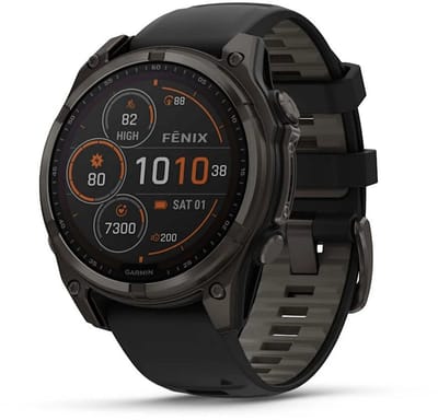 Garmin Fenix 8 Solar Sapphire 47mm - Carbon Gray DLC Titanium - Multisport GPS Smartwatch - Zwart/Grijs