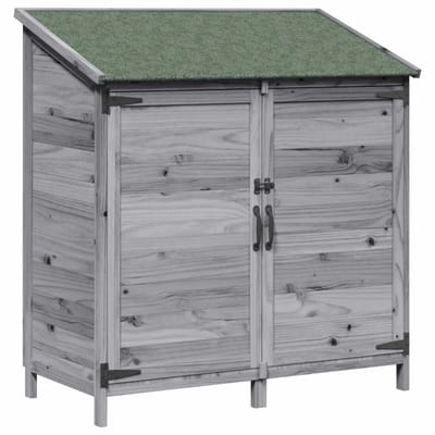 vidaXL - Tuin - Shed - met - dak - Grijs - 106,5 - x - 56 - x - 113,5 - cm - Massief - Vurenhout