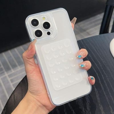 3D Zuignap Houder Telefoonhoesje Voor iPhone 17 16 15 14 13 12 11 Pro Max XR X XS 7 8 Plus Mini Zacht Transparant Schokbestendig Achterkant Cover For iPhone 17 Pro