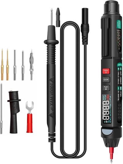 Pen Multimeter - Meter Tester - Elektrische Problemen Oplossen - 6000 Tellingen LCD - Compact Formaat - Zwart