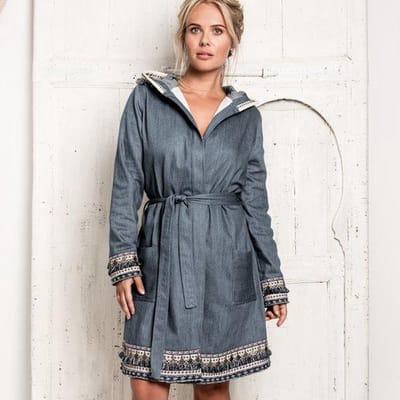 TRUE BANDITS - Hygge Robe Else - Badjas - Blauw - XS/S