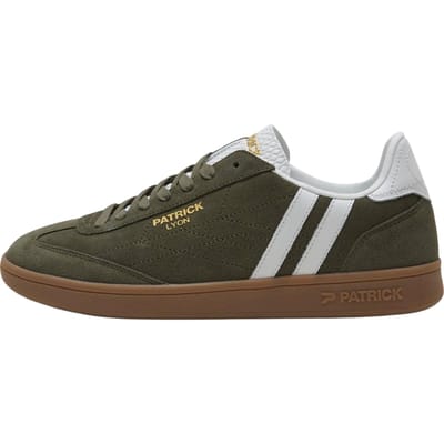 Patrick Mens Lyon Suede Cupsole Sneakers (Olijf/Gom)
