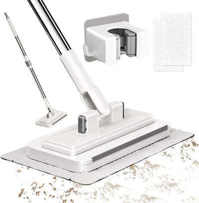Mini-bezem - Contactloos reinigen - Stof en vuil verwijderen - Automatische clip - 135 cm - Grijs