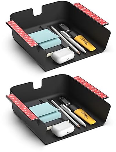 Onderbureau opbergrek met lade - organizer voor bureau en werkplek - 2 stuks