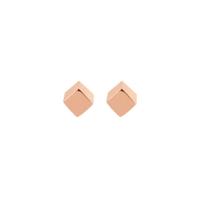 Rosé Goud Plated Blok Oorknopjes