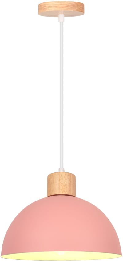 Modern Hanglamp E27 Kroonluchter 25cm Plafondlamp voor Slaapkamer Woonkamer Keuken Roze