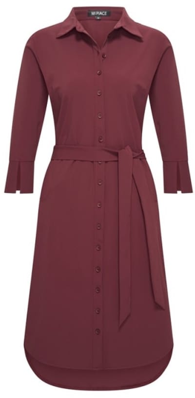 MI PIACE - Travel Jurk Uni 2092 Burgundy - Maat : S