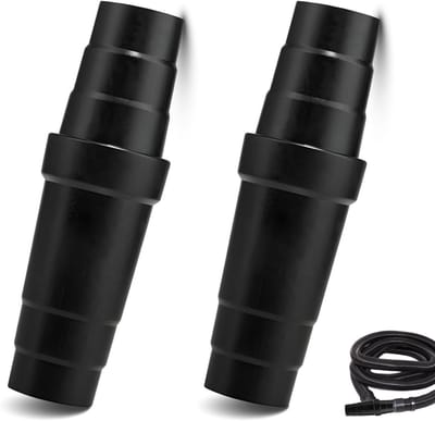 Stofzuigeradapter - Zwart - 141 x 31,5 mm - Inkortbare Slangadapter van Kunststof - Voor Huishoudelijke en Industriële Stofzuigers
