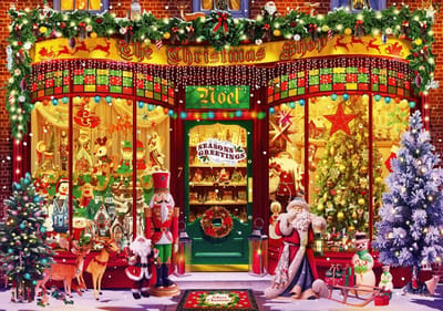 Bluebird Puzzle legpuzzel Festive Shop - 2000 stukjes kleurrijk speelgoed.