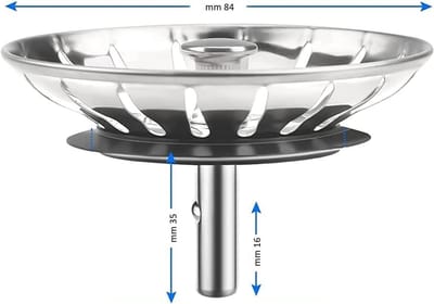 Universele Wastafelstop RVS (84 mm) - 2 Stuks Vuilvanger voor Keuken en Badkamer