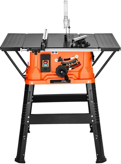 Tafelzaag met Onderstel, 254 mm, 1800 W Draagbare Compacte Tafelzaag, Maximale Zaagcapaciteit van 200 mm, Zaagsnelheid van 4800 Tpm, met Zaagblad met 24 Tanden