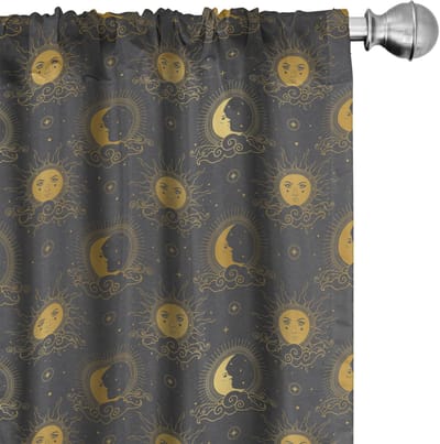ABAKUHAUS Maansstralen Gordijnen – 2x75x175 cm – Microvezel – 6,5 cm Roedezak