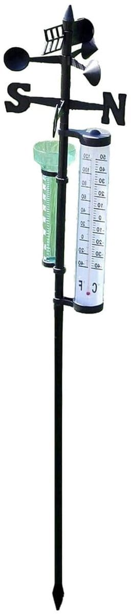 Weerstation Buiten - Weer Meetinstrument - Weer Monitoren - 3-in-1 Functionaliteit - 55 Inch Hoog - Zwart