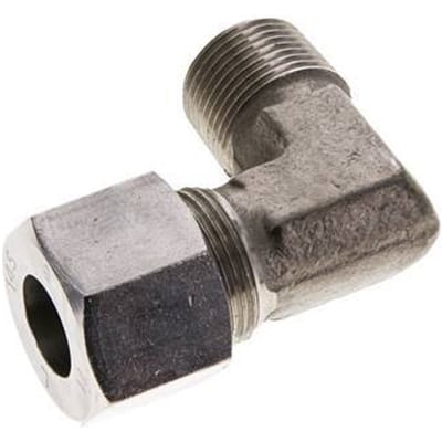 14S & M20x1.5 (con) RVS L-Vorm Snijringkoppeling Buitendraad 630bar ISO 8434-1