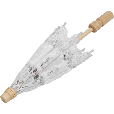 Kant Bruiloftsparaplu Bruids Kantparaplu Decoratieve DIY Paraplu Fotografie Prop voor Feest Kamperen White