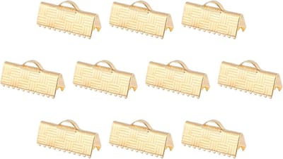 Eindklemmen voor band - Tangklemmen sieraden - Sieraden maken - Gestreept ontwerp - 150 stuks - Goud