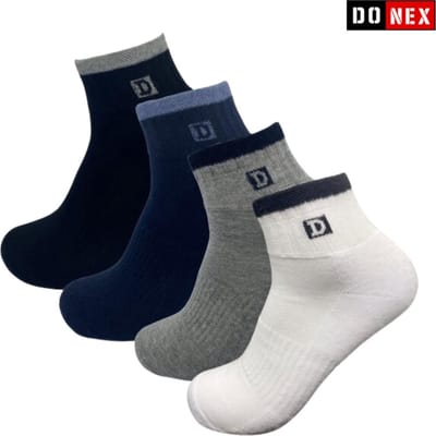 DONEX® Quarter Sneakersokken 6 Paar – Badstof – Mix Kleuren – Katoen – Maat 39-42