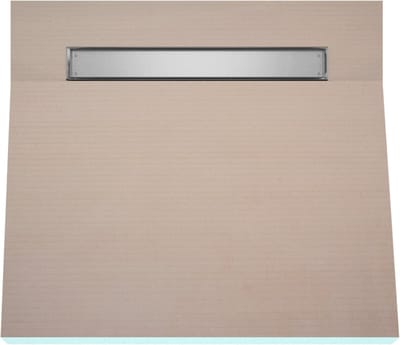 Betegelbare doucheplaat 80 x 80 cm Pure Oneway Wiper Showerlay doucheplank eenzijdig aflopend afvoer van roestvrij staal