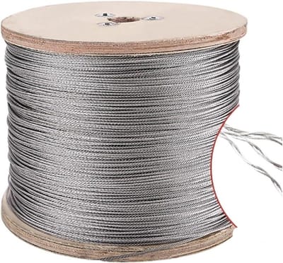 Roestvrij staalkabel - Zachte lijn - Algemene rigging - 7x7 structuur - 4 mm 20 meter - Zilver