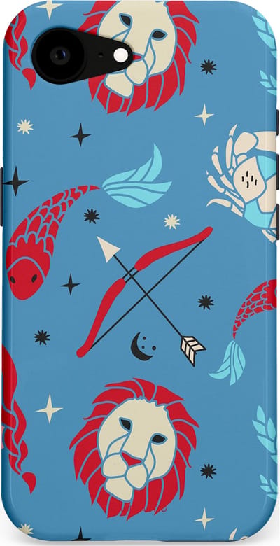 Casetastic hoesje geschikt voor Apple iPhone 16e / Apple iPhone 17e - MagSafe - Dubbellaagse bescherming - Zodiac in verbinding - Fashion Case - Petrol Bordeaux Grijs