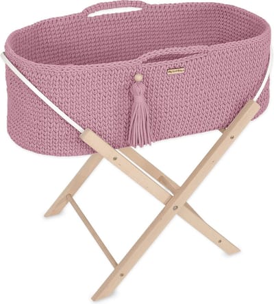 Moses mand BOHO Handgemaakt met standaard - lavendel