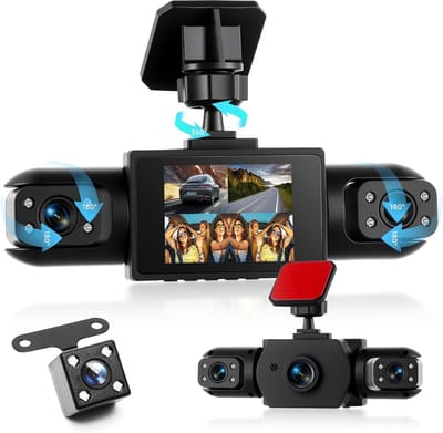 Jumalu 4-Kanaals Dashcam 360° met Nachtzicht – Full HD 1080p – 4 Camera’s Voor, Achter & Zijkanten – 2 Inch Display – Parkeerbewaking
