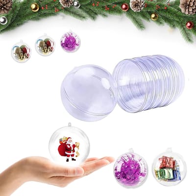 Allecto - Transparante Plastic Kerstballen - Herbruikbare Decoratieve Baubles - 10 stuks - 4 cm - Kerstversiering - Perfect voor de feestdagen -