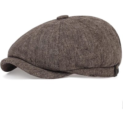 Retro Newsboy Petten Heren Achthoekige Petten Britse Schilderspetten Herfst Winter Baretten Visgraat Platte Petten Hip Hop Baretten Petten gray