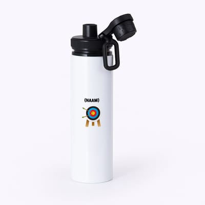 Hacebo® - Boogschieten met eigen naam waterfles met draaidop zwart - Sport - Boogschieter - Sport - water fles - 850ML